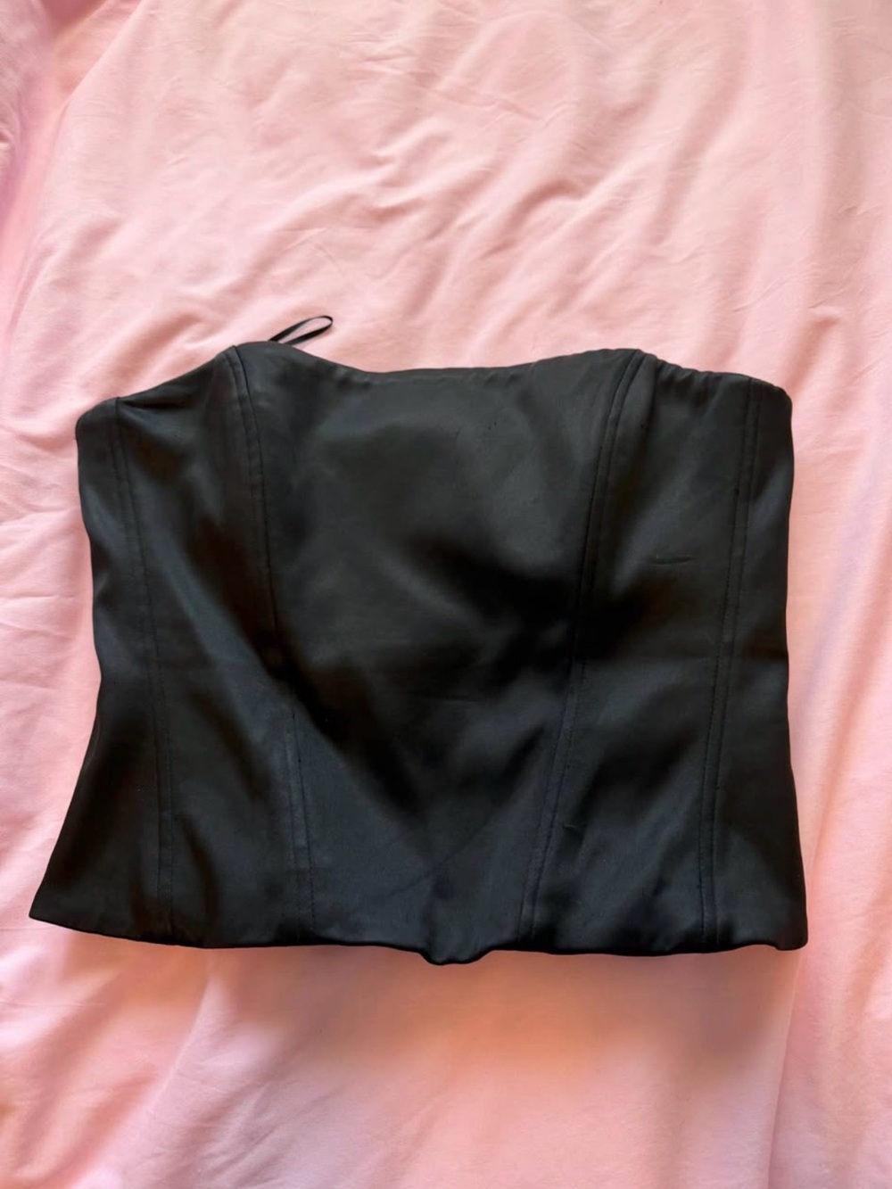 Aritzia Black Strapless Corset Top